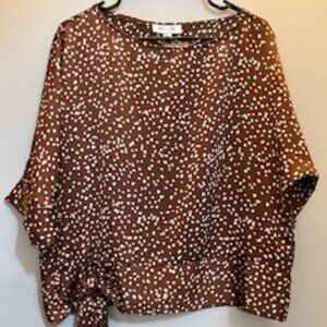 She & Sky Kimono Sleeve Satin Top, Size Large, NEW